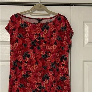 Talbots Pink and Black Floral Petite Top
